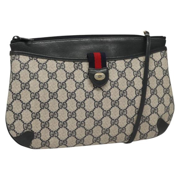 GUCCI GG Supreme Shoulder Bag Pvc Navy Gold 39 02 026 - Picture 1 of 16